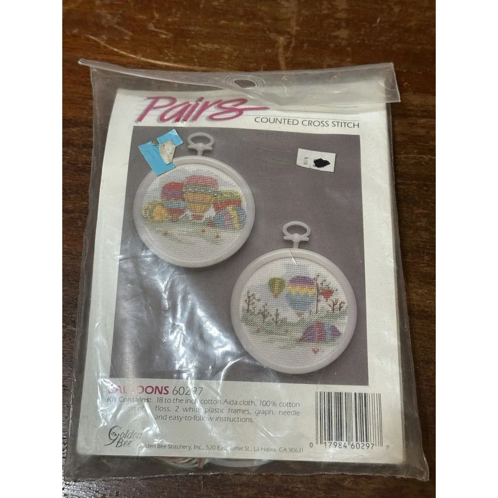 Pairs BALLOONS Counted Cross Stitch Kit framed picture 60297